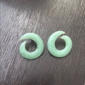 Vintage Green Spiral Earrings